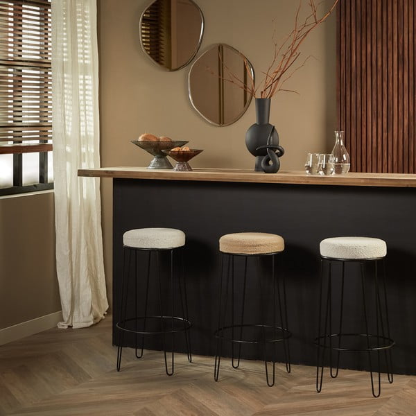 Sedia da bar bianca in imbottito (altezza della seduta 73 cm) Alice – Light & Living-image-4