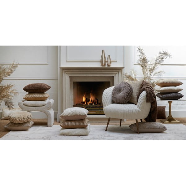 Sgabello crema in tessuto bouclé Nafya - Light & Living-image-3