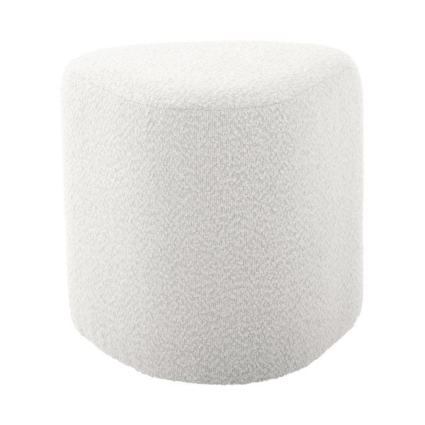 Sgabello in tessuto bouclé bianco Ada - Leitmotiv-image-2