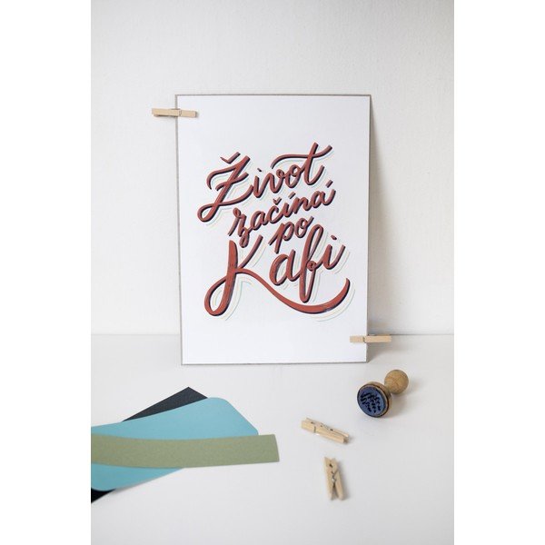 Stampa s motivem La vita inizia dopo il caffè , formato A4 - Printintin-image-1