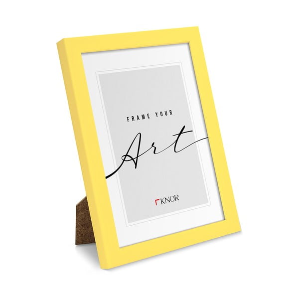Cornice gialla verticale con sostegno/da appendere 12x17 cm – knor
