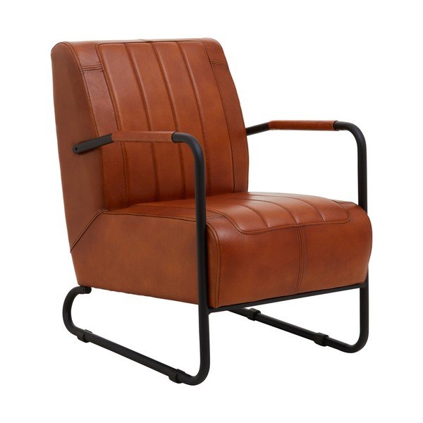 Poltrona marrone con rivestimento in pelle Buffalo – Premier Housewares