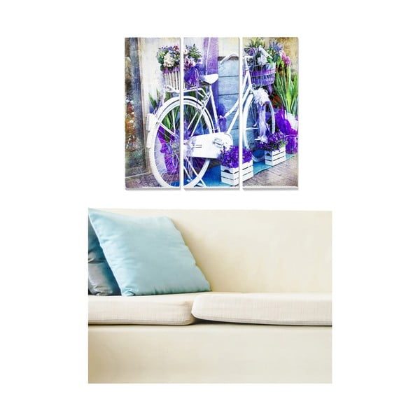 Dipinti in set di 3 pezzi 20x50 cm Lavender - Wallity-image-1