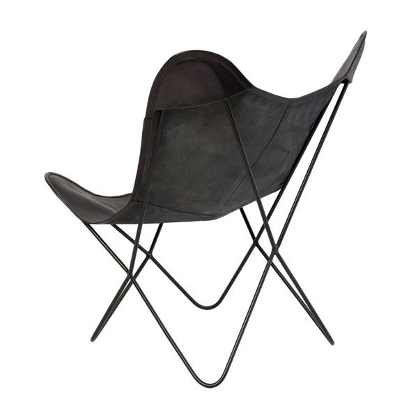 Poltrona a farfalla in pelle nera Farfalla - sømcasa-image-4