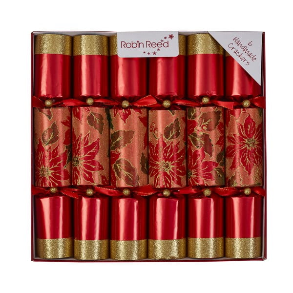 Set di cracker natalizi 6 pz Glittery Poinsettia – Robin Reed