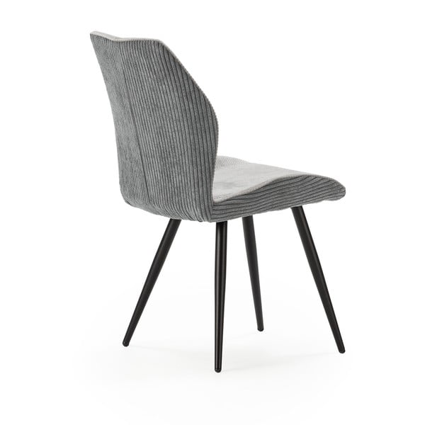 Set di 2 sedie da pranzo in velluto a coste grigio chiaro Adaya - Marckeric-image-4