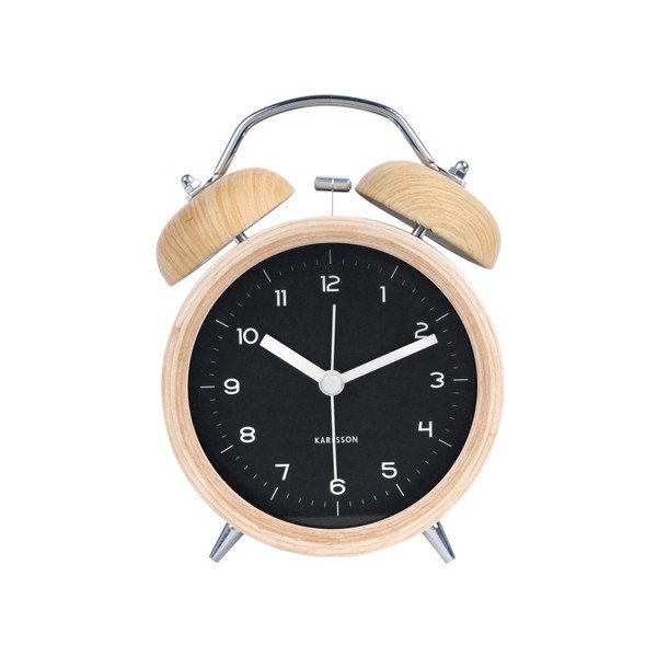Sveglia nera in legno, ⌀ 10 cm Classic Bell - Karlsson
