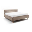 Letto matrimoniale imbottito beige con contenitore con rete inclusa 160x200 cm Lotte – Meise Möbel