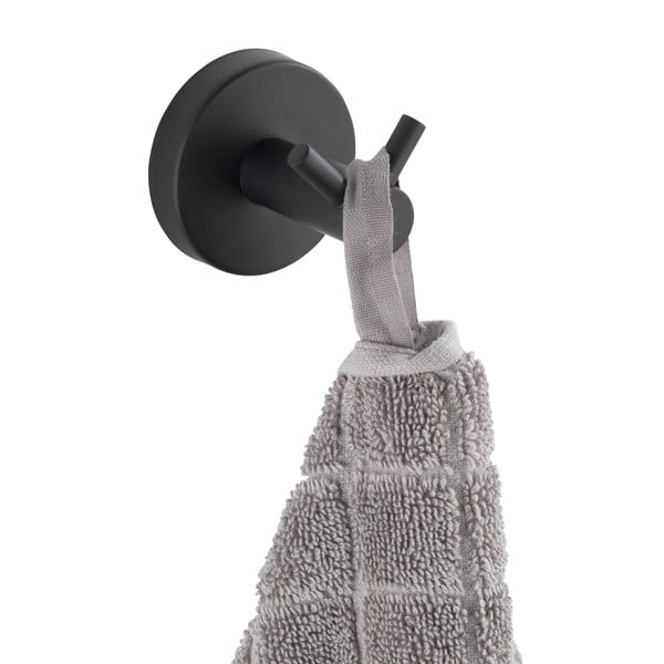 Gancio a parete in acciaio inox nero opaco Bosio - Wenko-image-3