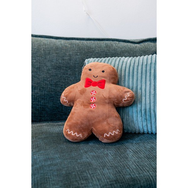 Cuscino decorativo in velluto con motivo natalizio 28x37 cm Gingerbread - Catherine Lansfield-image-1