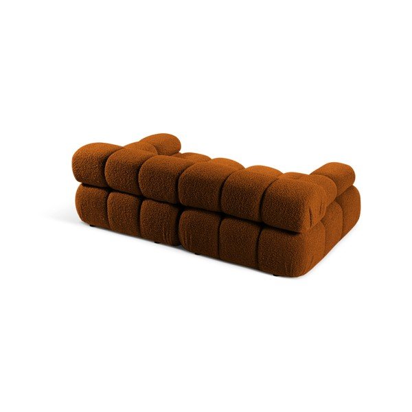 Divano componibile color terracotta con rivestimento in bouclé 188 cm – Micadoni -image-2