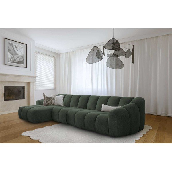 Divano angolare verde scuro (con penisola a sinistra/con chaise lounge) Shell – Miuform-image-2