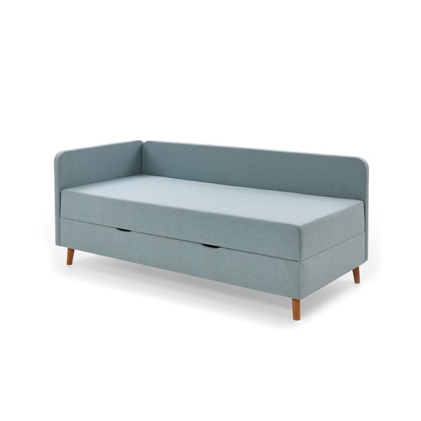 Letto singolo imbottito azzurro con contenitore 120x200 cm Cabana - Meise Möbel