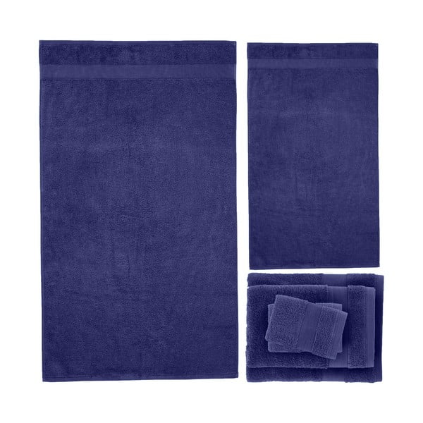 Set di asciugamani per viso e corpo tipo terry blu scuro in cotone 6 pz Anti-Bacterial – Catherine Lansfield-image-2