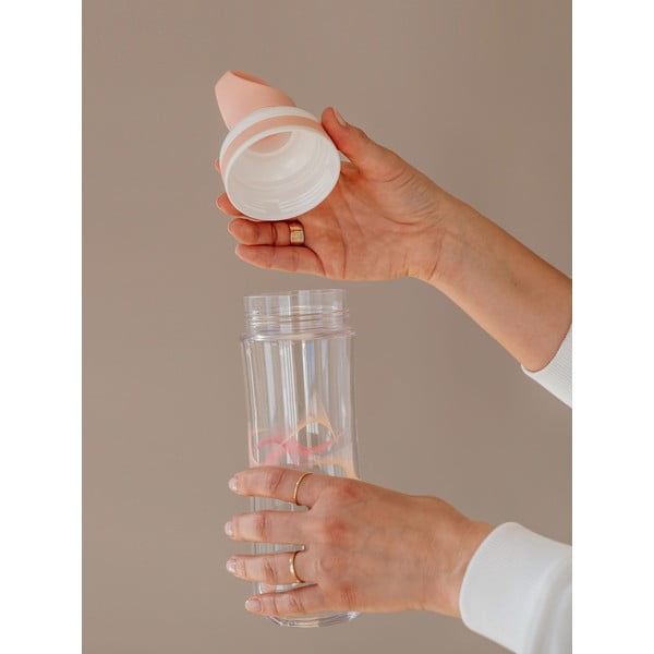 Bottiglia da viaggio bianca e rosa da 0,8 l Flow Beat - Equa-image-2