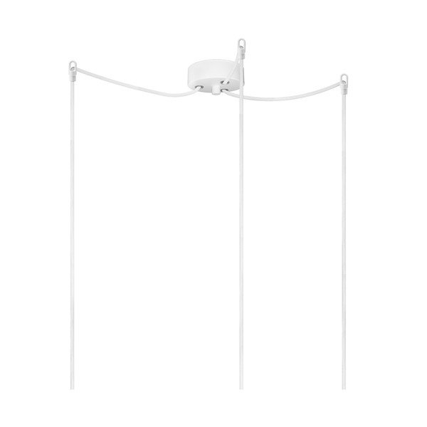 Lampada a sospensione tripla in vetro opalino con attacco bianco TSUKI - Sotto Luce-image-2