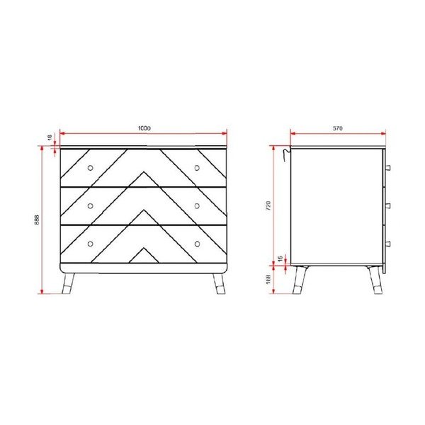 Cassettiera per bambini bianca con fasciatoio 100x100x74 cm Billy – Vipack-image-2