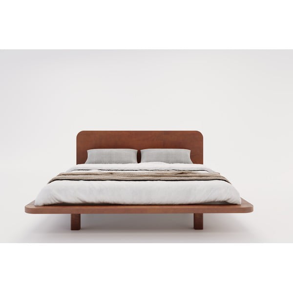 Letto matrimoniale in faggio marrone 200x200 cm Japandic - Skandica-image-3