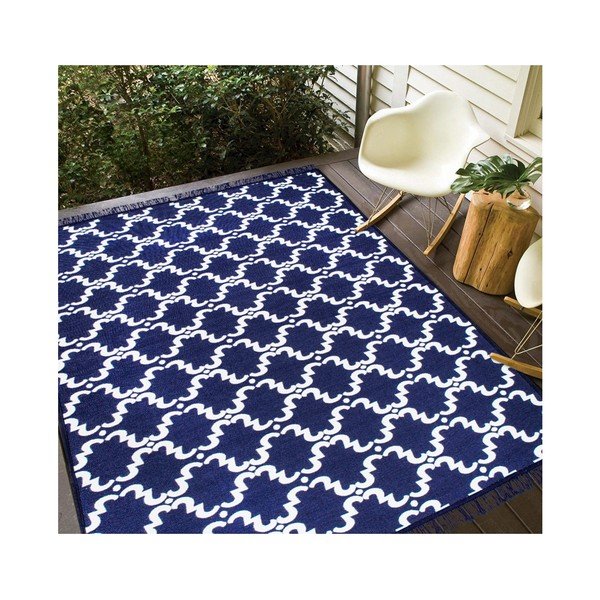 Tappeto bifacciale blu e bianco Risus, 80 x 150 cm - Cihan Bilisim Tekstil-image-3