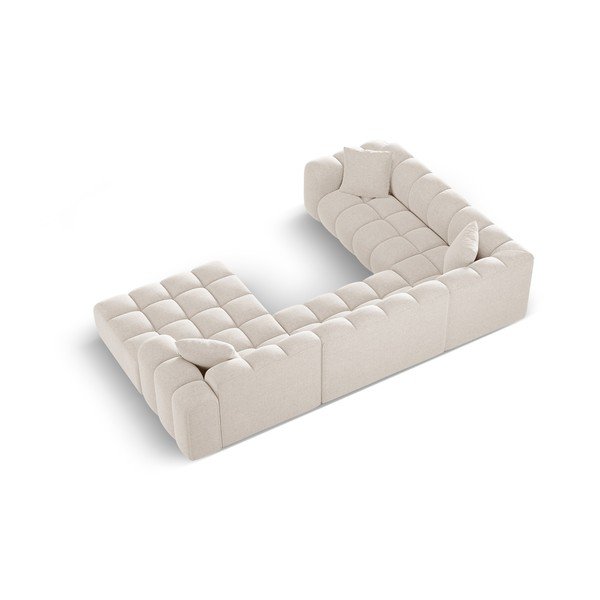 Divano angolare color crema (con penisola a sinistra/a U) con rivestimento in ciniglia Treno – Cosmopolitan Design-image-3