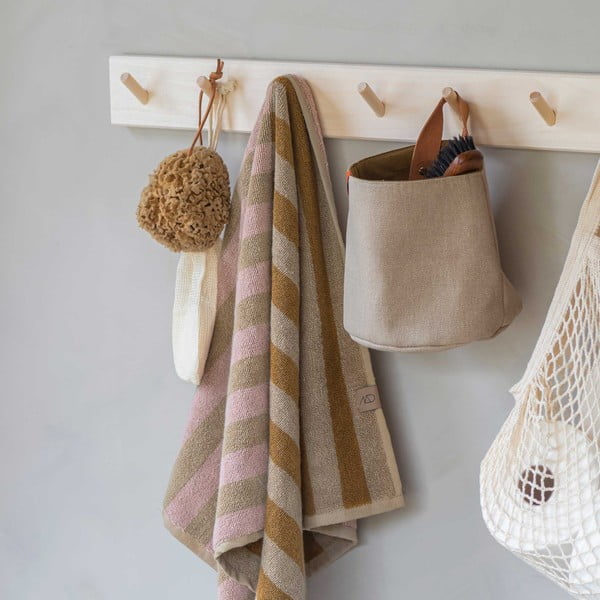 Asciugamano in cotone biologico marrone e beige 50x90 cm Disorder - Mette Ditmer Denmark-image-1