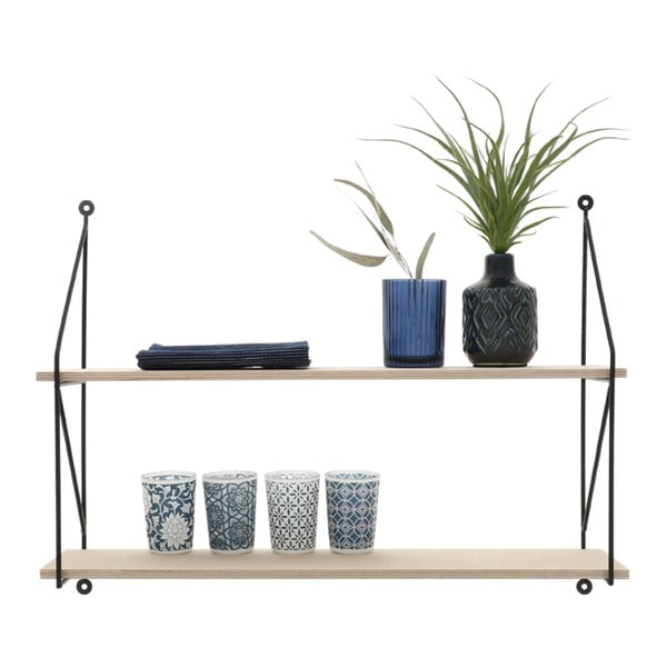 Nástěnná dvoupatrová police z překližky Compactor Frida, délka 60 cm-image-3