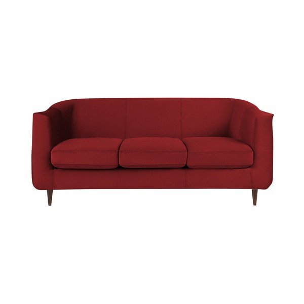 Červená sametová pohovka Kooko Home Glam, 175 cm