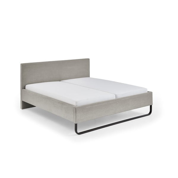 Letto matrimoniale imbottito grigio-marrone 180x200 cm Swing - Meise Möbel