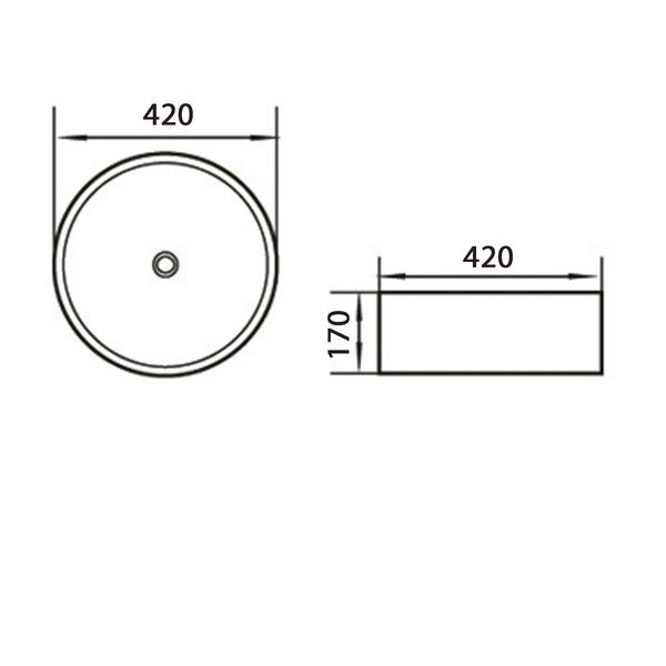 Lavabo rotondo bianco in ceramica ø 42 cm Aqualine  – Sapho-image-1