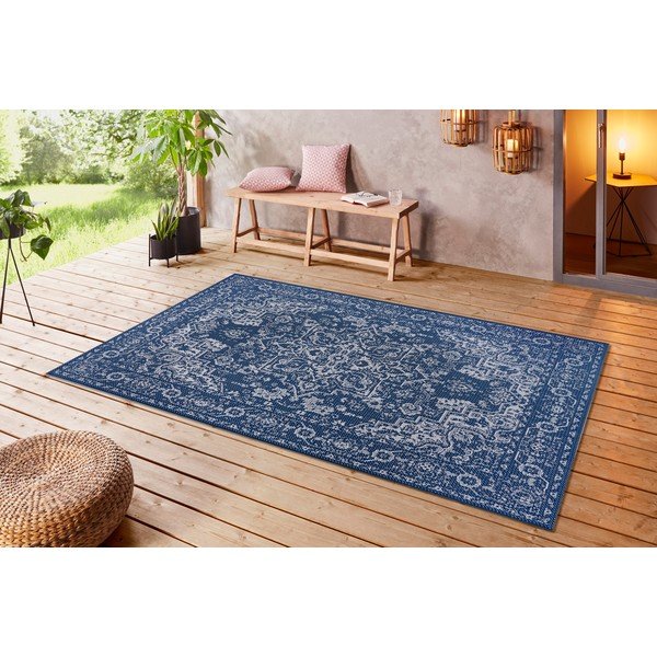Tappeto da esterno blu e beige Vienna, 200 x 290 cm - Ragami-image-1