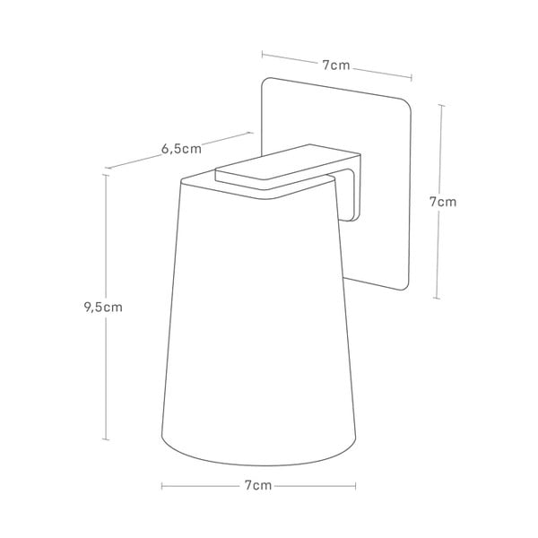 Porta dispenser per sapone bianco autoportante in plastica con tazza Film Hook - YAMAZAKI-image-4