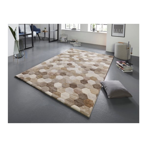 Tappeto marrone e crema Arty Manosque, 80 x 150 cm - Elle Decoration-image-1