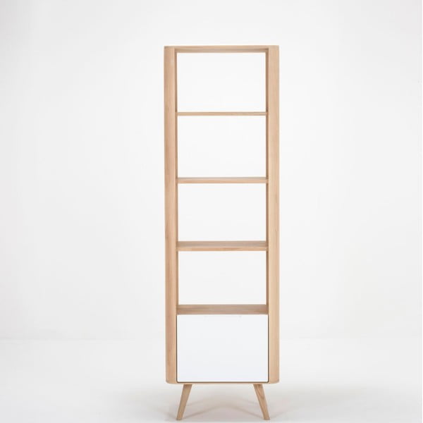 Libreria in rovere bianco 60x196 cm Ena - Gazzda-image-2