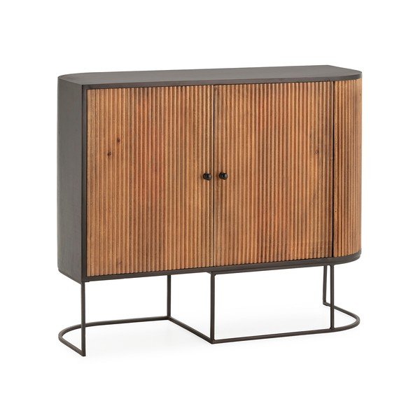 Credenza di colore naturale in mango massiccio 110x90x40 cm Curve – MOME