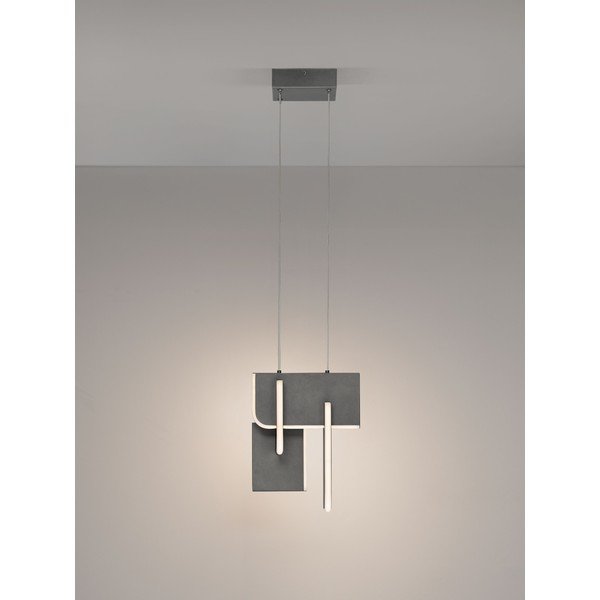 Lampadario LED grigio chiaro in metallo con intensità regolabile Totem – Nova Luce-image-3