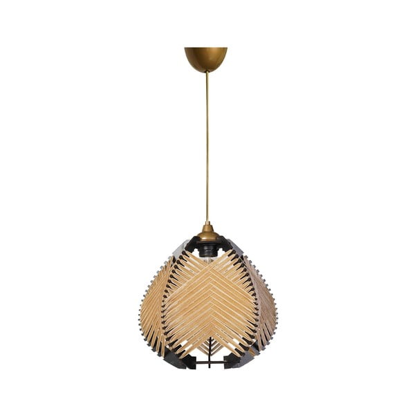 Lampadario nero/beige con paralume in tessuto ø 25 cm – Opviq lights