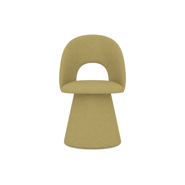 Sedia da pranzo color senape in imbottito Kalo – Makamii-image-1