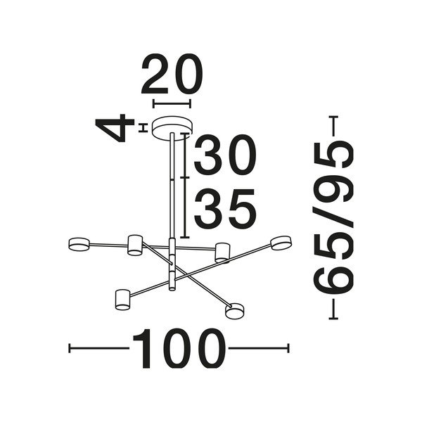 Lampadario LED nero in alluminio con paralume in vetro acrilico con intensità regolabile ø 100 cm Nordik – Nova Luce-image-3