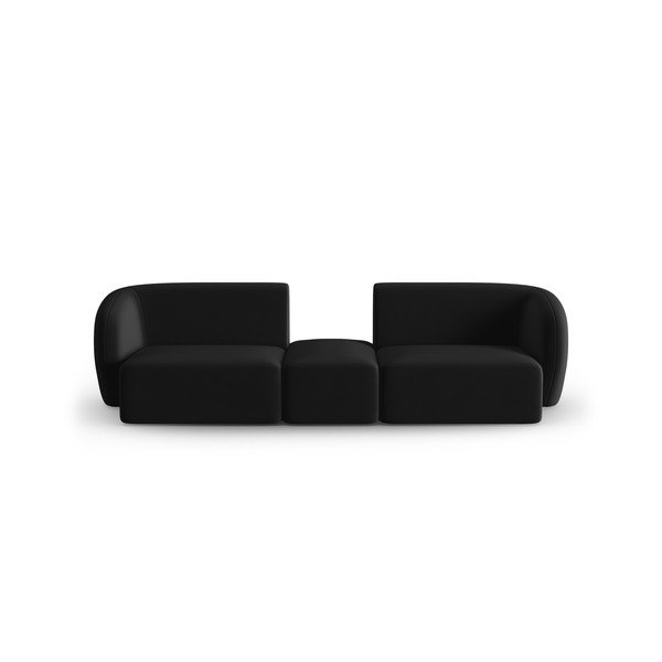 Divano nero con rivestimento in velluto 246 cm Paolo – Milo Casa