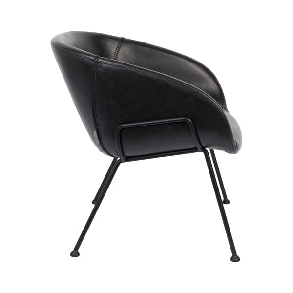Poltrona in similpelle nera Feston - Zuiver-image-3