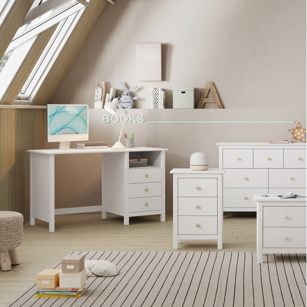 Scrivania per bambini in legno di pino 54x120 cm Max - Marckeric-image-1