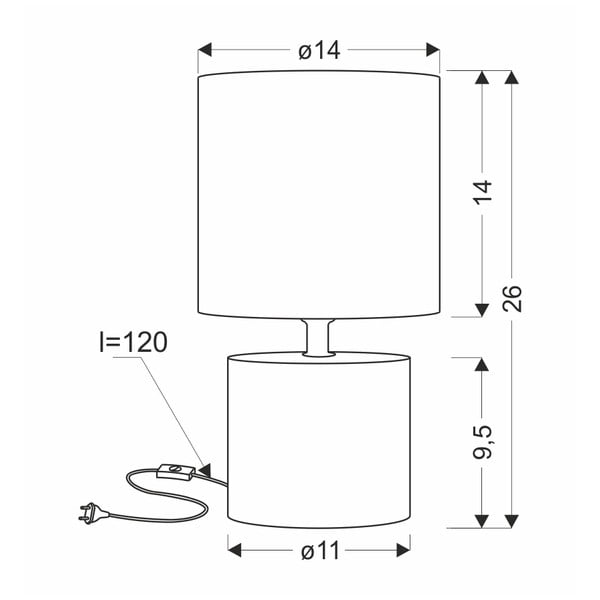 Lampada da tavolo beige con paralume in tessuto (altezza 26 cm) Dina - Candellux Lighting-image-2