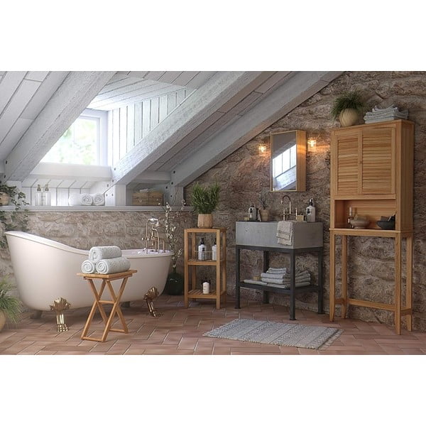 Scaffale da bagno in legno di noce 36x79 cm Norway - Wenko-image-1