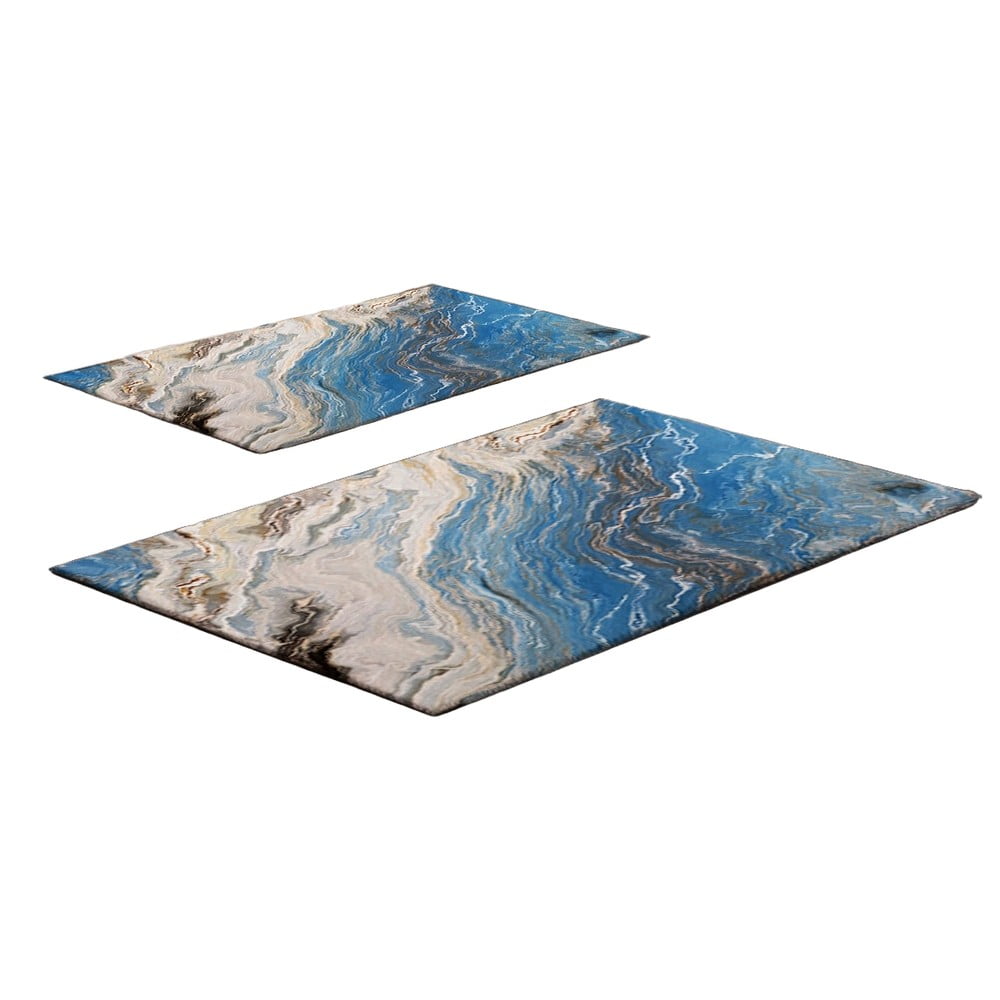 Set di tappetini per il bagno blu 2 pz 60x100 cm – Foutastic | Tappeti per il bagno