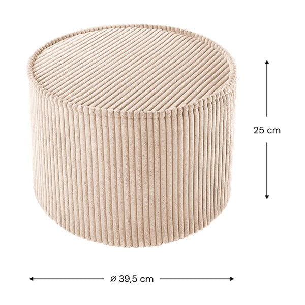 Pouf per bambini marrone chiaro con rivestimento in velluto a coste – Wigiwama-image-4