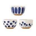 Ciotoline in set bianche/blu in gres 3 pz 500 ml Linora – Bloomingville