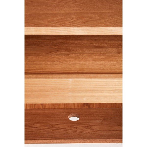 Armadietto di colore naturale con effetto frassino con apertura per cavi 100x140x45 cm Sion – Jotex-image-3