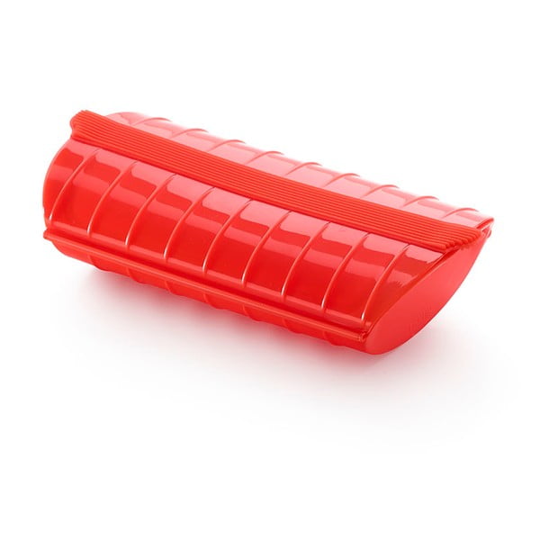 Contenitore in silicone rosso con vassoio per la cottura a vapore Steam Case - Lékué