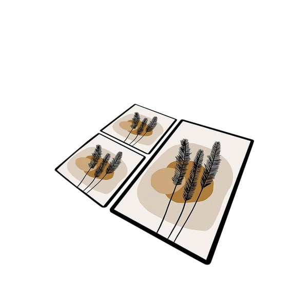 Set di tappetini per il bagno marroni 3 pz 60x100 cm Day Sunrise – Foutastic