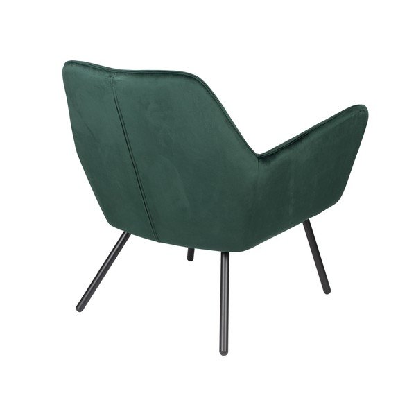 Poltrona in velluto verde scuro Bon - White Label-image-4